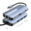 Type-C HUB多功能轉接器｜轉HDMI+USB+RJ45 六合一轉接器